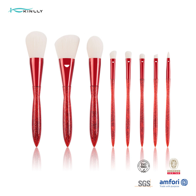Набор щетки красного пластикового Ferrule наборов щетки макияжа ручки профессионального алюминиевого косметический