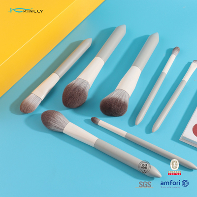 Деревянный макияж ручки 7PCS чистит OEM щеткой Ferrule синтетических волос алюминиевый