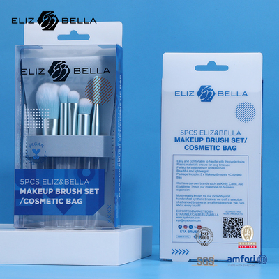 5 штук мини-макияжные кисти с PVC пакетом 100% нейлоновых волос и алюминиевой феррулой