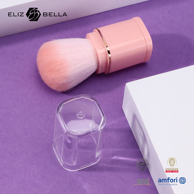 Вытягиваемая щетка для макияжа порошковая щетка розовая пластиковая ручка 100% синтетические волосы пластиковая ручка OEM