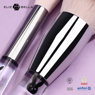 14PCS Профессиональный качественный макияжный щетка набор блестящий серебряный ферруль и прозрачная пластиковая ручка