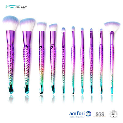 Щетка макияжа волос пурпурного Ferrule кабеля русалки синтетическая