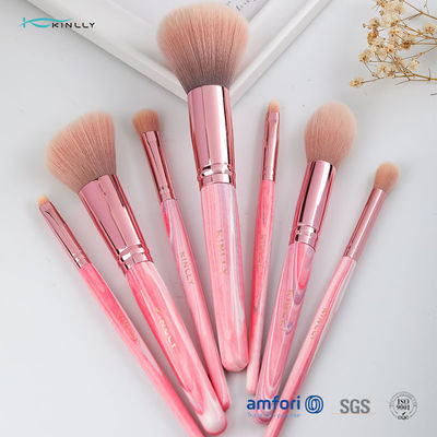 Розовый алюминиевый набор щетки макияжа Ferrule 7pcs для новичков