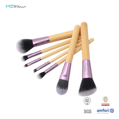 Ручка набора щетки макияжа 7pcs логотипа лазера полностью печатая косметическая деревянная
