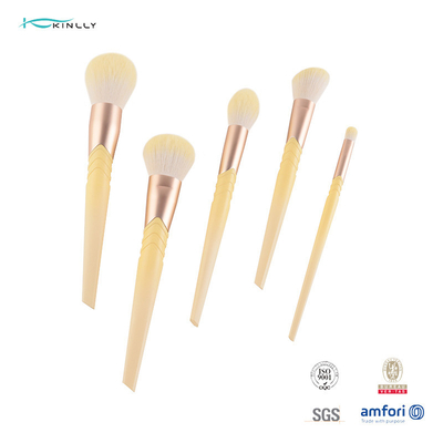 Скашивая макияж Ferrule роскошный чистит волосы щеткой желтой пластиковой ручки 10pcs синтетические