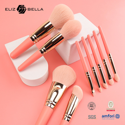 9PCS Милые макияжные кисти набор с настройкой короткой деревянной ручкой 100% синтетические волосы частный марки OEM
