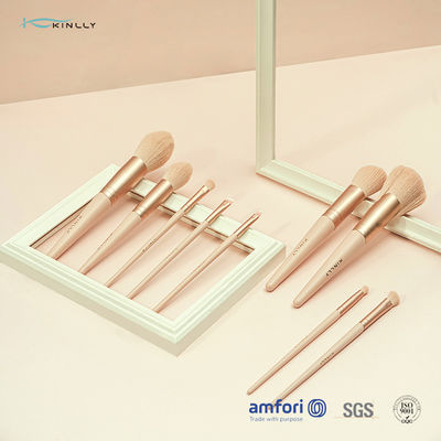 Набор щетки розовой алюминиевой ручки щетки макияжа Ferrule деревянной косметический