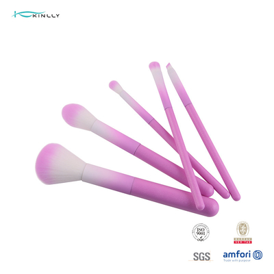 5Pcs набор щетки макияжа волос пурпура 100% синтетический с пластиковой ручкой