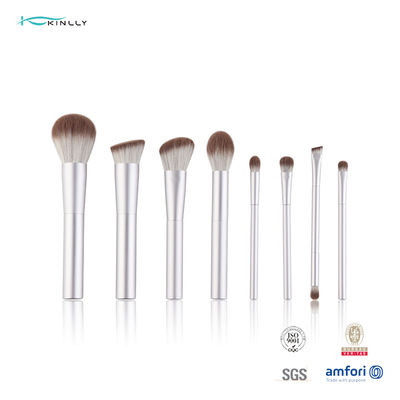 ручка набора щетки макияжа перемещения ODM OEM 8pcs белая алюминиевая